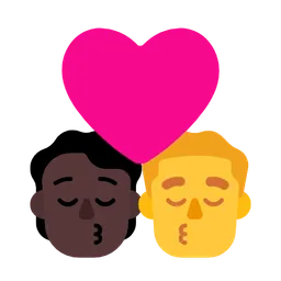 Kiss: Person, Man, Dark Skin Tone, No Skin Tone — Microsoft