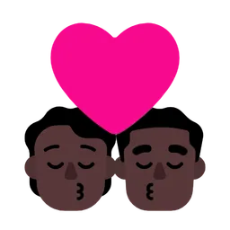 Kiss: Person, Man, Dark Skin Tone — Microsoft