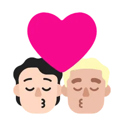 Kiss: Person, Man, Light Skin Tone, Medium-Light Skin Tone — Microsoft