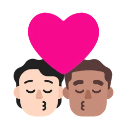 Kiss: Person, Man, Light Skin Tone, Medium Skin Tone — Microsoft