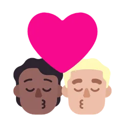 Kiss: Person, Man, Medium-Dark Skin Tone, Medium-Light Skin Tone — Microsoft