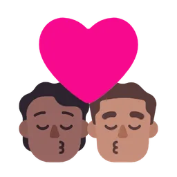 Kiss: Person, Man, Medium-Dark Skin Tone, Medium Skin Tone — Microsoft