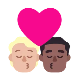 Kiss: Person, Man, Medium-Light Skin Tone, Medium-Dark Skin Tone — Microsoft