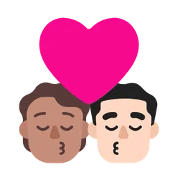 Kiss: Person, Man, Medium Skin Tone, Light Skin Tone — Microsoft