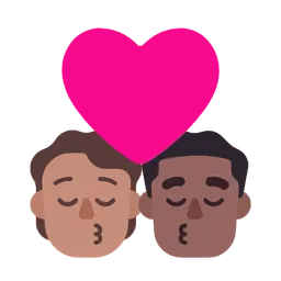 Kiss: Person, Man, Medium Skin Tone, Medium-Dark Skin Tone — Microsoft