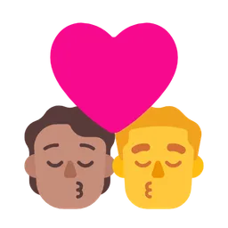 Kiss: Person, Man, Medium Skin Tone, No Skin Tone — Microsoft