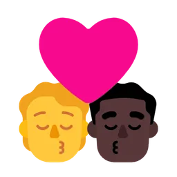 Kiss: Person, Man, No Skin Tone, Dark Skin Tone — Microsoft