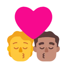 Kiss: Person, Man, No Skin Tone, Medium Skin Tone — Microsoft