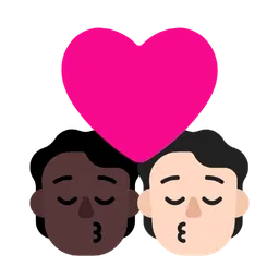 Kiss: Person, Person, Dark Skin Tone, Light Skin Tone — Microsoft