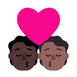 Kiss: Person, Person, Dark Skin Tone, Medium-Dark Skin Tone — Microsoft