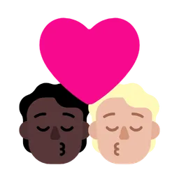 Kiss: Person, Person, Dark Skin Tone, Medium-Light Skin Tone — Microsoft