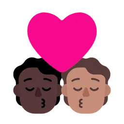 Kiss: Person, Person, Dark Skin Tone, Medium Skin Tone — Microsoft