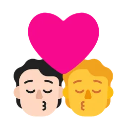 Kiss: Person, Person, Light Skin Tone, No Skin Tone — Microsoft