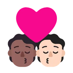 Kiss: Person, Person, Medium-Dark Skin Tone, Light Skin Tone — Microsoft