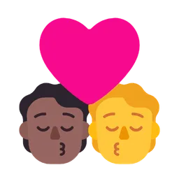Kiss: Person, Person, Medium-Dark Skin Tone, No Skin Tone — Microsoft