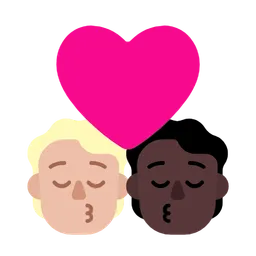 Kiss: Person, Person, Medium-Light Skin Tone, Dark Skin Tone — Microsoft