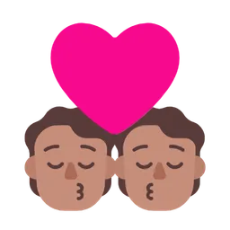 Kiss: Person, Person, Medium Skin Tone — Microsoft