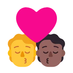 Kiss: Person, Person, No Skin Tone, Medium-Dark Skin Tone — Microsoft