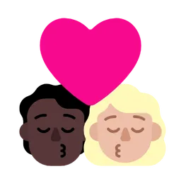 Kiss: Person, Woman, Dark Skin Tone, Medium-Light Skin Tone — Microsoft