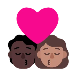 Kiss: Person, Woman, Dark Skin Tone, Medium Skin Tone — Microsoft