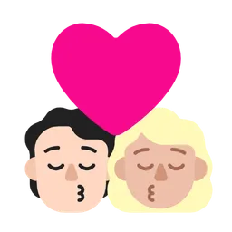 Kiss: Person, Woman, Light Skin Tone, Medium-Light Skin Tone — Microsoft