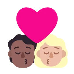Kiss: Person, Woman, Medium-Dark Skin Tone, Medium-Light Skin Tone — Microsoft