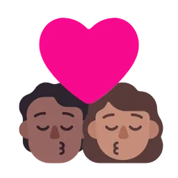 Kiss: Person, Woman, Medium-Dark Skin Tone, Medium Skin Tone — Microsoft
