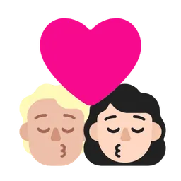 Kiss: Person, Woman, Medium-Light Skin Tone, Light Skin Tone — Microsoft