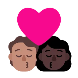 Kiss: Person, Woman, Medium Skin Tone, Dark Skin Tone — Microsoft
