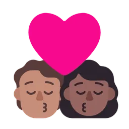 Kiss: Person, Woman, Medium Skin Tone, Medium-Dark Skin Tone — Microsoft