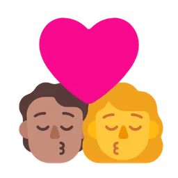 Kiss: Person, Woman, Medium Skin Tone, No Skin Tone — Microsoft