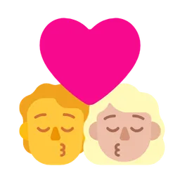 Kiss: Person, Woman, No Skin Tone, Medium-Light Skin Tone — Microsoft