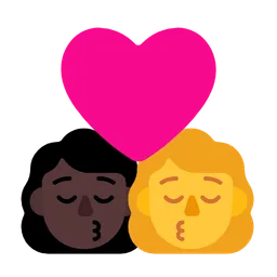 Kiss - Woman: Dark Skin Tone, Woman: No Skin Tone — Microsoft