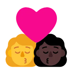 Kiss - Woman: No Skin Tone, Woman: Dark Skin Tone — Microsoft