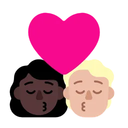 Kiss: Woman, Person, Dark Skin Tone, Medium-Light Skin Tone — Microsoft