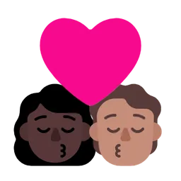 Kiss: Woman, Person, Dark Skin Tone, Medium Skin Tone — Microsoft
