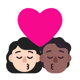 Kiss: Woman, Person, Light Skin Tone, Medium-Dark Skin Tone — Microsoft