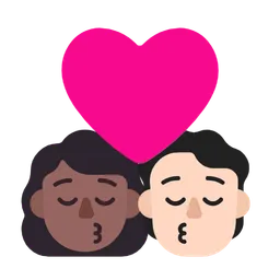 Kiss: Woman, Person, Medium-Dark Skin Tone, Light Skin Tone — Microsoft