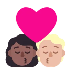 Kiss: Woman, Person, Medium-Dark Skin Tone, Medium-Light Skin Tone — Microsoft