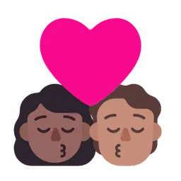 Kiss: Woman, Person, Medium-Dark Skin Tone, Medium Skin Tone — Microsoft