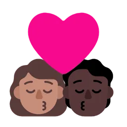 Kiss: Woman, Person, Medium Skin Tone, Dark Skin Tone — Microsoft