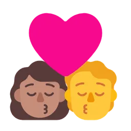 Kiss: Woman, Person, Medium Skin Tone, No Skin Tone — Microsoft