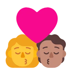 Kiss: Woman, Person, No Skin Tone, Medium Skin Tone — Microsoft