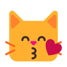 Kissing Cat Face with Closed Eyes — Microsoft