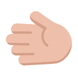 Leftwards Hand: Medium-Light Skin Tone — Microsoft