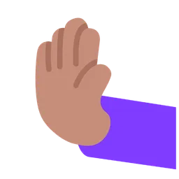 Leftwards Pushing Hand: Medium Skin Tone — Microsoft