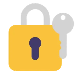 Closed Lock with Key — Microsoft