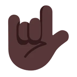 Love-You Gesture: Dark Skin Tone — Microsoft