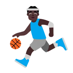 Man Bouncing Ball: Dark Skin Tone — Microsoft