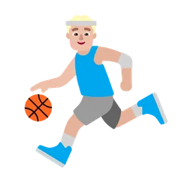 Man Bouncing Ball: Medium-Light Skin Tone — Microsoft